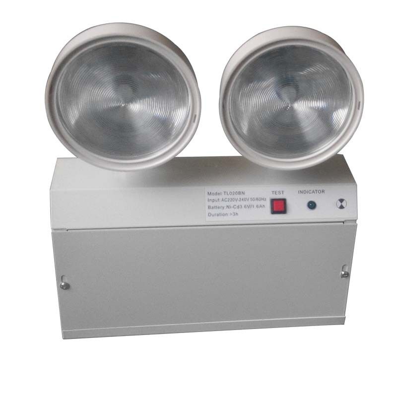 2W Twin Spot LED Emergency Light Steel Casing Batteria Ni-Cd 3 ore Durata TL020BN