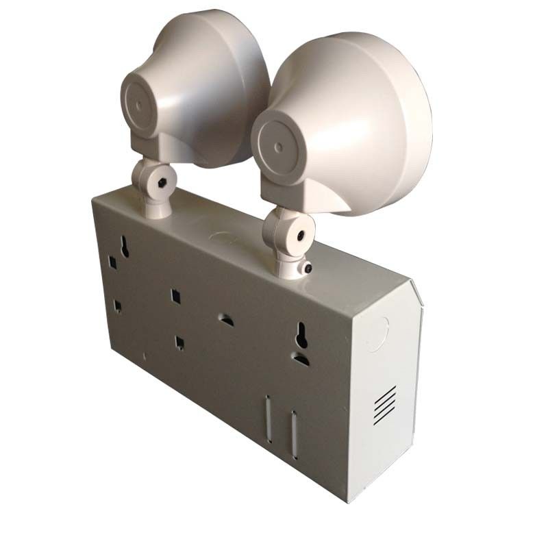 2W Twin Spot LED Emergency Light Steel Casing Batteria Ni-Cd 3 ore Durata TL020BN