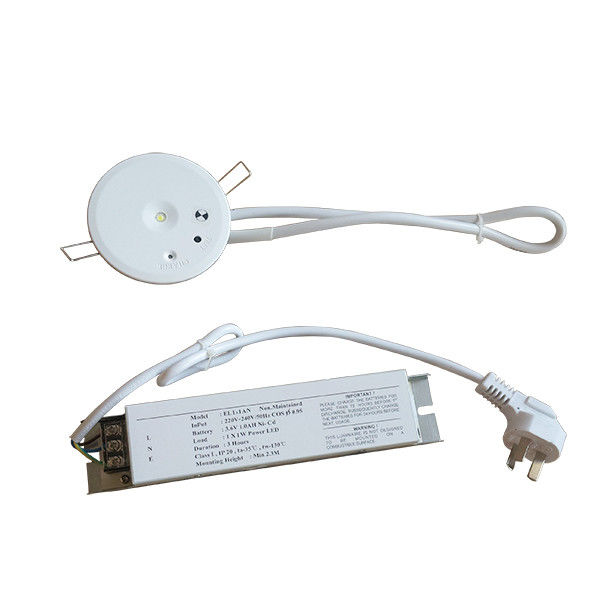Luce di emergenza per soffitto commerciale ricaricabile con batterie di riserva 1W SMD LED bianco EL1-1AN