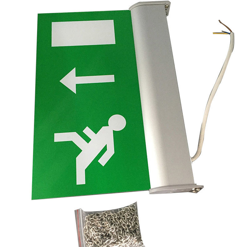 Segnaletica di uscita a LED illuminata a LED a montaggio superficiale da parete, lato doppio, batteria Ni-Cd DSL015AM