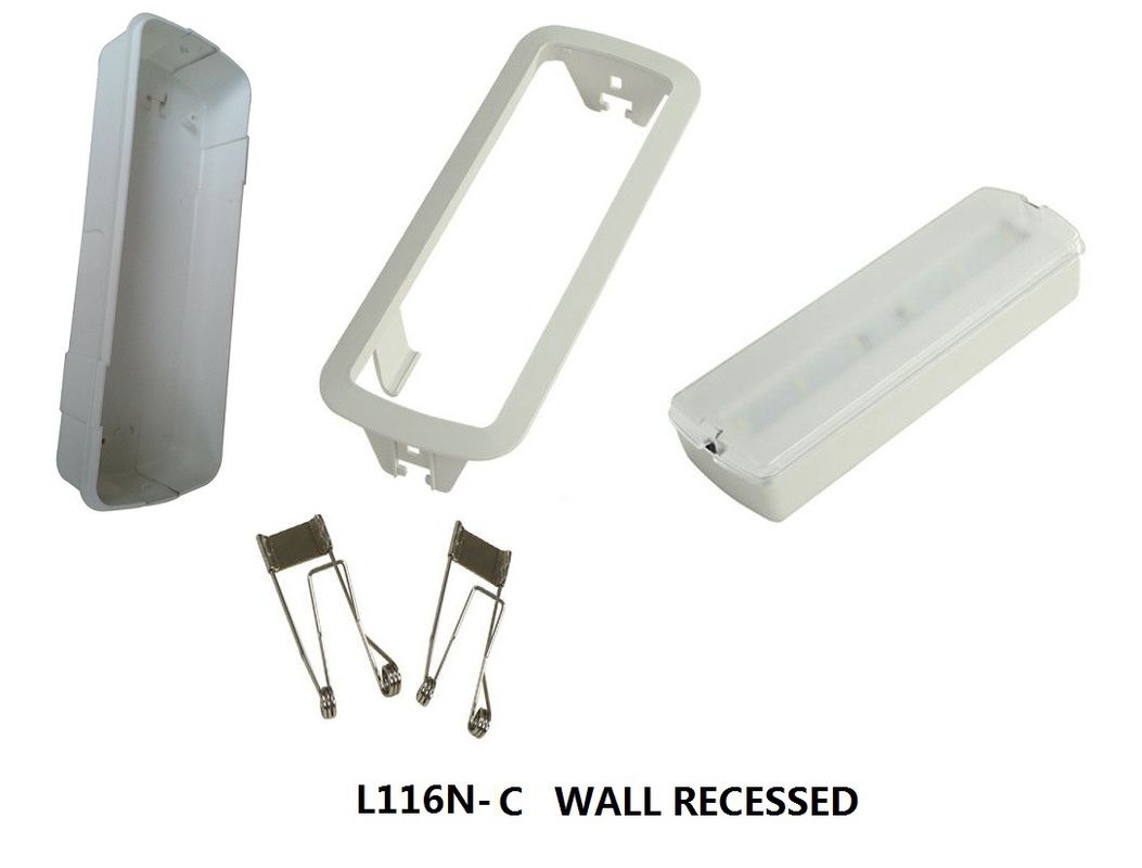 Luce di emergenza a LED ricaricabile a batteria a parete con riserva di batteria IP20 SMD 5730 L116M-C