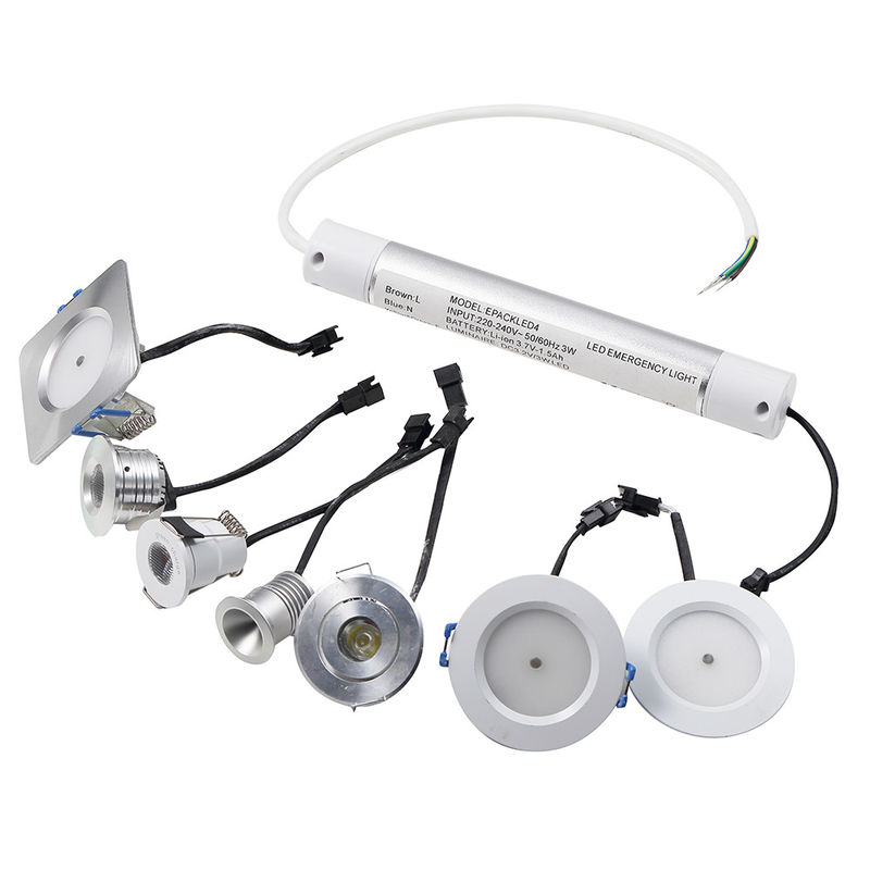 Luce di emergenza a LED ricaricabile da 3W con custodia in alluminio, backup batteria, IP20, alta luminosità L124N