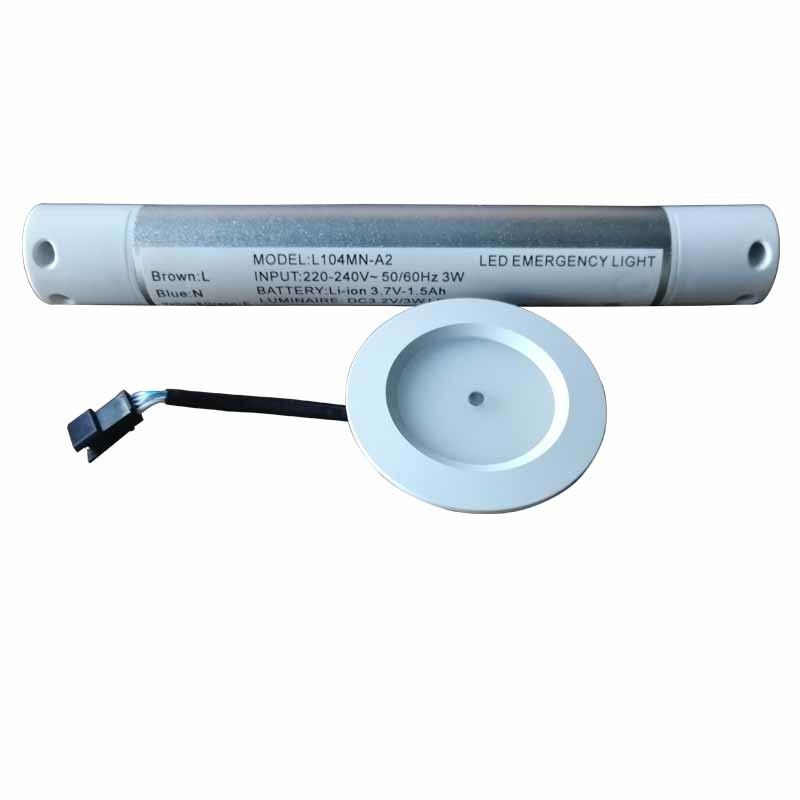 Luce di emergenza a LED ricaricabile da 3W con custodia in alluminio, backup batteria, IP20, alta luminosità L124N