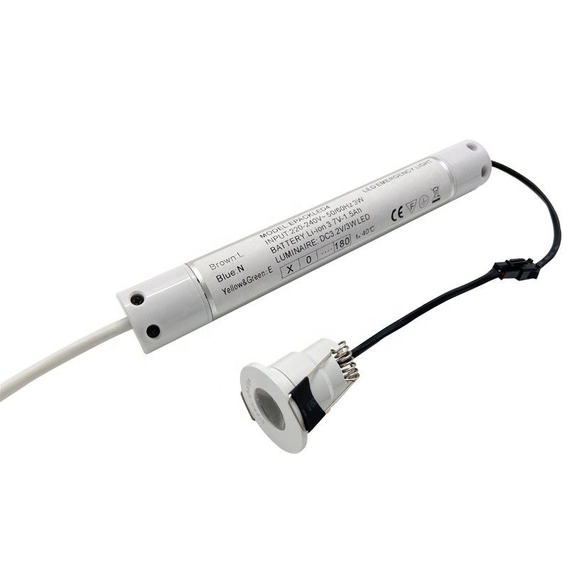Luce di emergenza a LED con auto-test, spot, con batteria di riserva, resistente al fuoco, IP20, ricaricabile L124N
