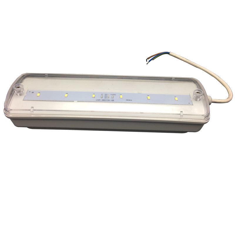 Lampada di emergenza impermeabile per paratie, ricaricabile, IP65, plastica, Ni-Cd con batteria di riserva 3 ore L116N-E