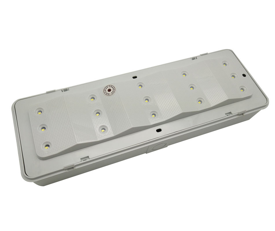 Luce d'emergenza ricaricabile con involucro ABS ignifugoso, batteria al nichel-cadmio e durata di 3 ore