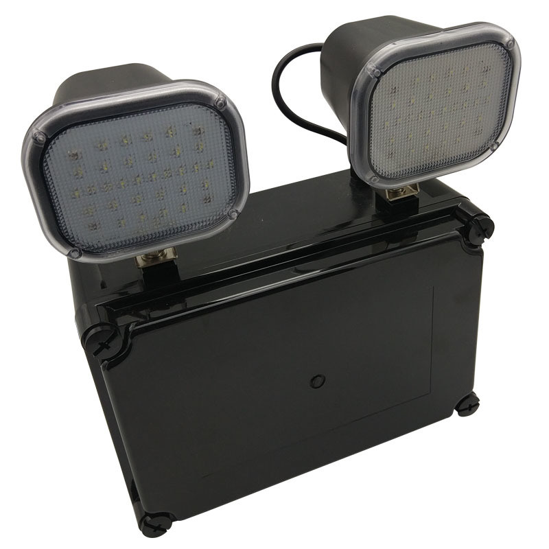 Luce di emergenza LED a doppio faretto 2x6W con ingresso 220V, 3 anni di garanzia, durata 50000 ore
