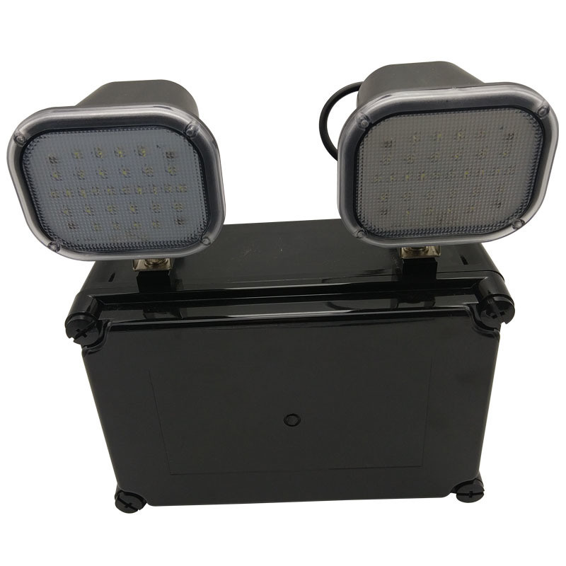 Luce di emergenza LED a doppio faretto 2x6W con ingresso 220V, 3 anni di garanzia, durata 50000 ore
