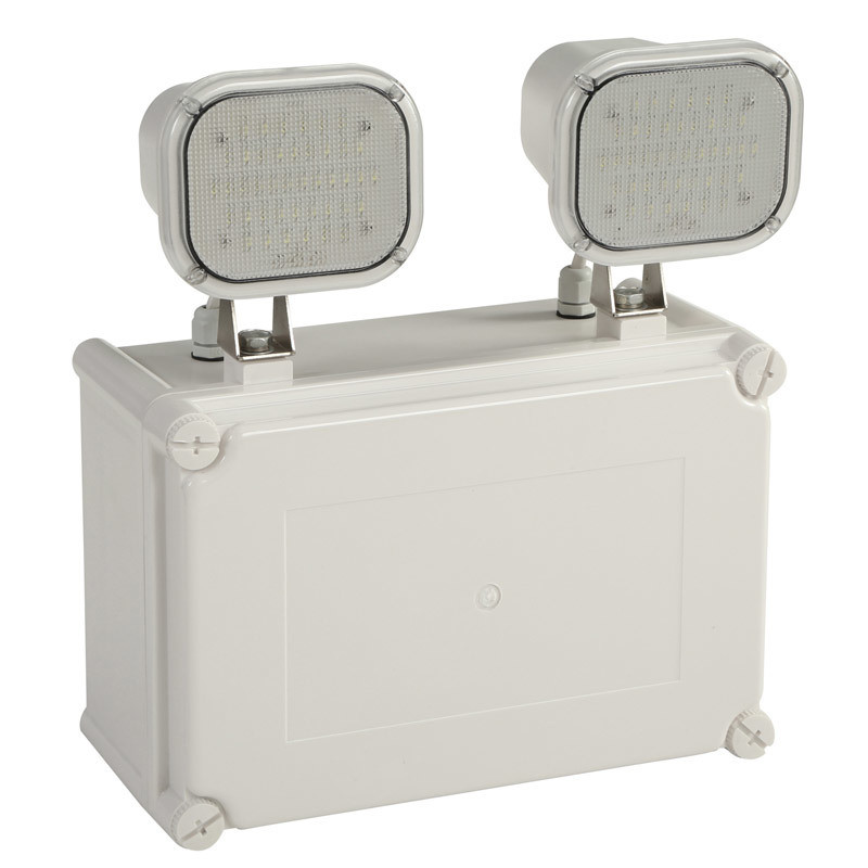 12W Faretto LED di Emergenza Doppio IP65 Impermeabile 6500K Bianco Freddo Durata 3 Ore
