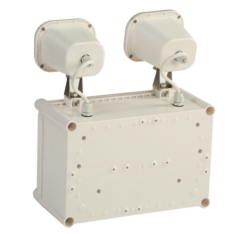 12W Faretto LED di Emergenza Doppio IP65 Impermeabile 6500K Bianco Freddo Durata 3 Ore