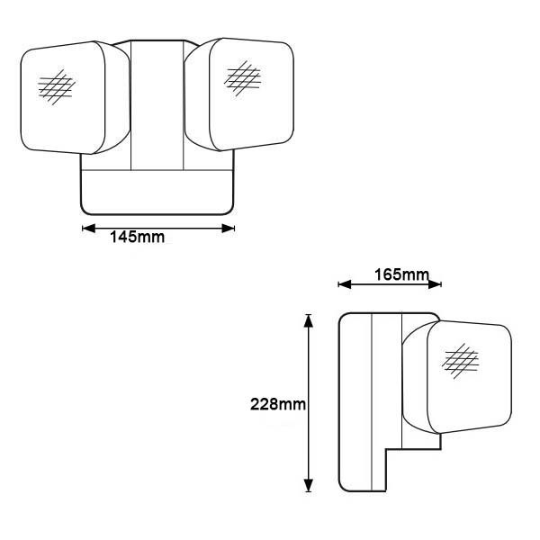 Luce di emergenza LED 6W Twin Spot 6500K 3.6V Batteria Ni-Cd 3.0Ah Involucro in PC IP20