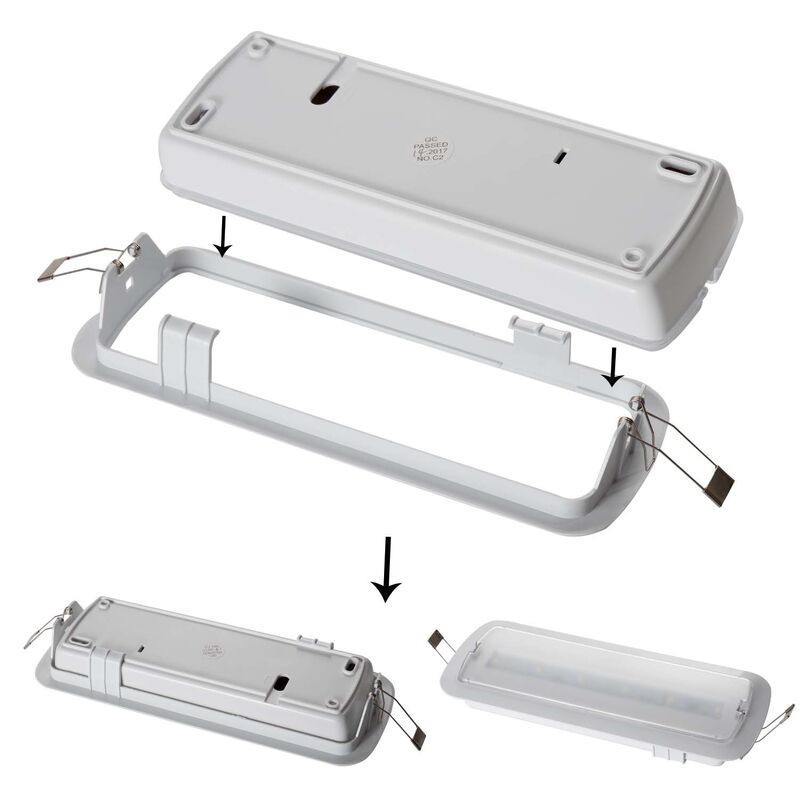 LED soffitto inserito segnale di uscita di emergenza luce batteria Ni-Cd 3 anni di garanzia 6500K