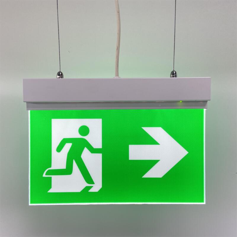 Segnale di uscita di emergenza a LED ricaricabile su entrambi i lati con autonomia di 3 ore, batteria agli ioni di litio e struttura in plastica
