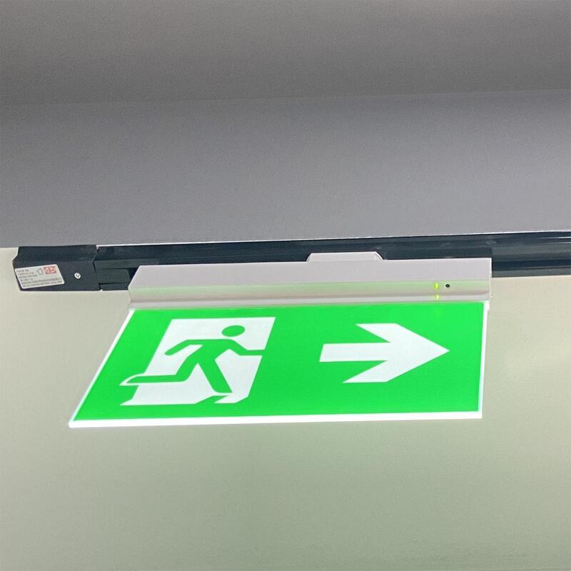 Segnale di uscita di emergenza a LED ricaricabile su entrambi i lati con autonomia di 3 ore, batteria agli ioni di litio e struttura in plastica