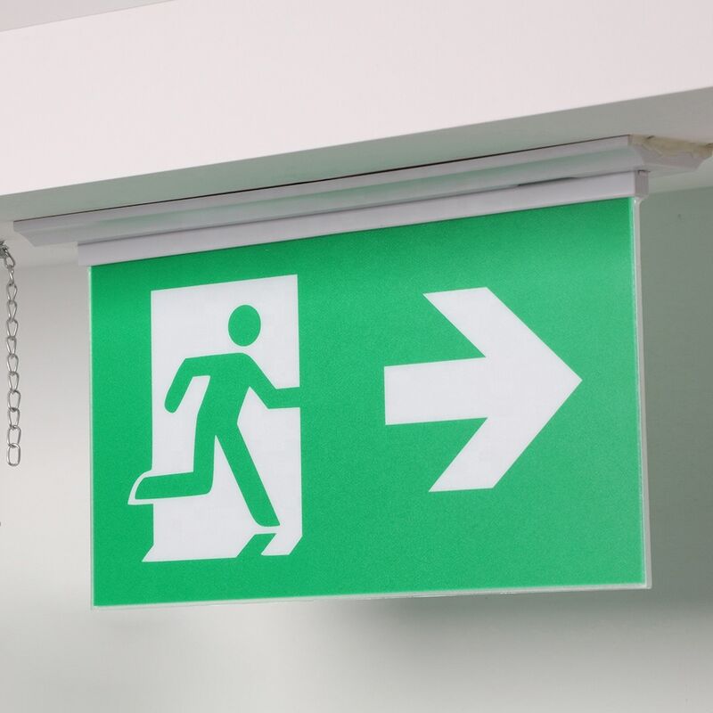 Segnale di uscita ricaricabile su entrambi i lati con autonomia di 3 ore e grado di protezione IP20 per illuminazione di emergenza