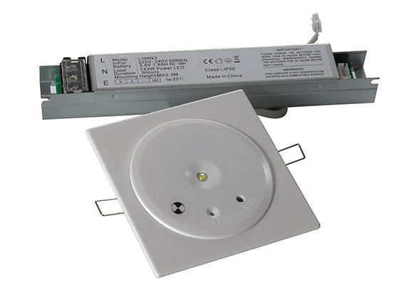 Luce di emergenza commerciale da soffitto con grado di protezione IP20 e batteria di riserva, funzionamento 3 ore, lampada a LED non mantenuta