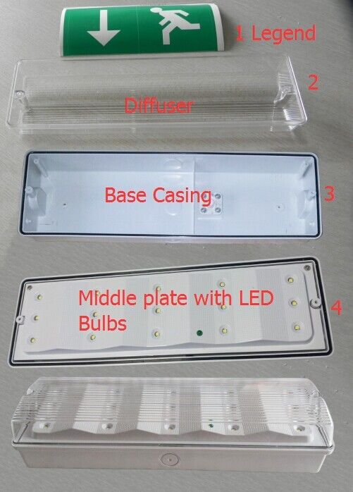 Luce d'emergenza LED impermeabile personalizzata Posizione bagnata all'aperto con batterie di riserva Difficoltà di alimentazione IP65 EL015EM