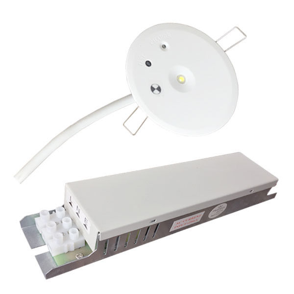 Luce di emergenza a LED SMD bianca da 1W, montaggio a incasso, per edifici commerciali, autotestante, IP20