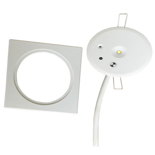 Luce di emergenza a LED SMD bianca da 1W, montaggio a incasso, per edifici commerciali, autotestante, IP20